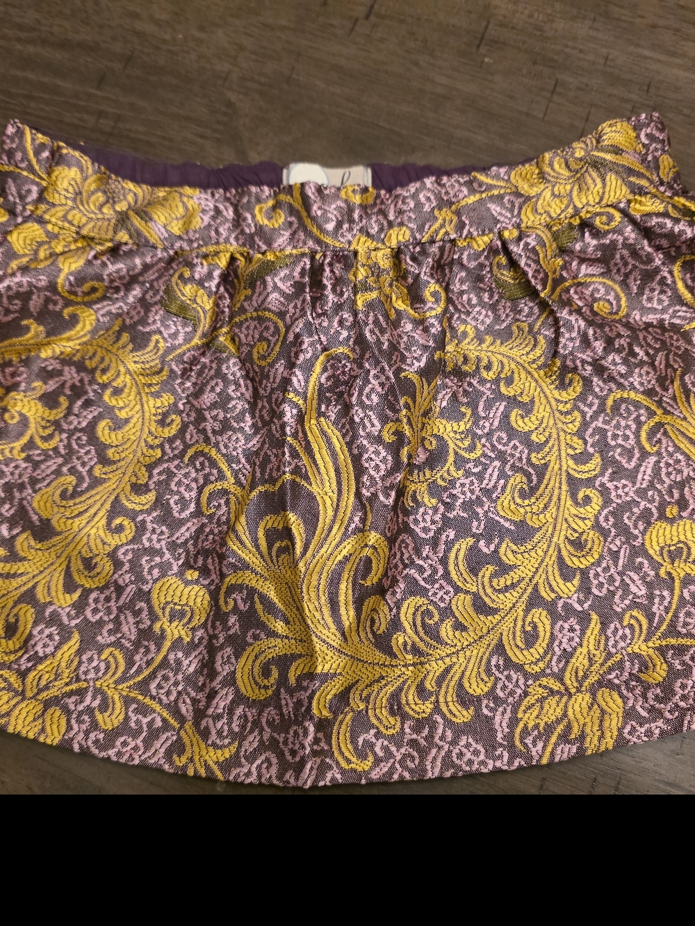 Peek Baby Gwen Lavender & Gold Tapestry Short Skirt 6-12M
